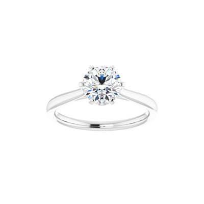 14K White Gold  6 Prong Style Diamond Semi-Mount Engagement Ring