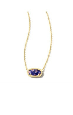 Gold Tone Necklace Featuring Cobalt Blue Mosaic by Kendra Scott