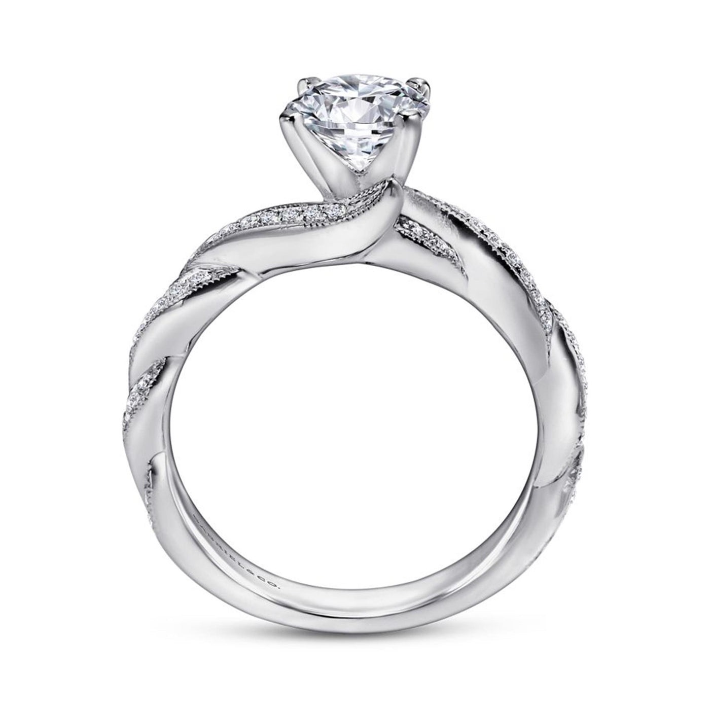 Fana 14K White Gold .29ctw 4 Prong Style Diamond Semi-Mount Engagement Ring