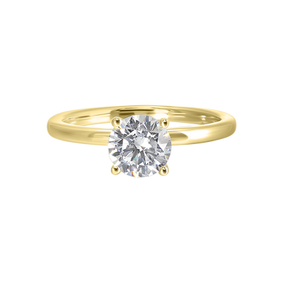 Thollot-Colorado Cut 14K Yellow Gold .10ctw 4 Prong Style Diamond Semi-Mount Engagement Ring