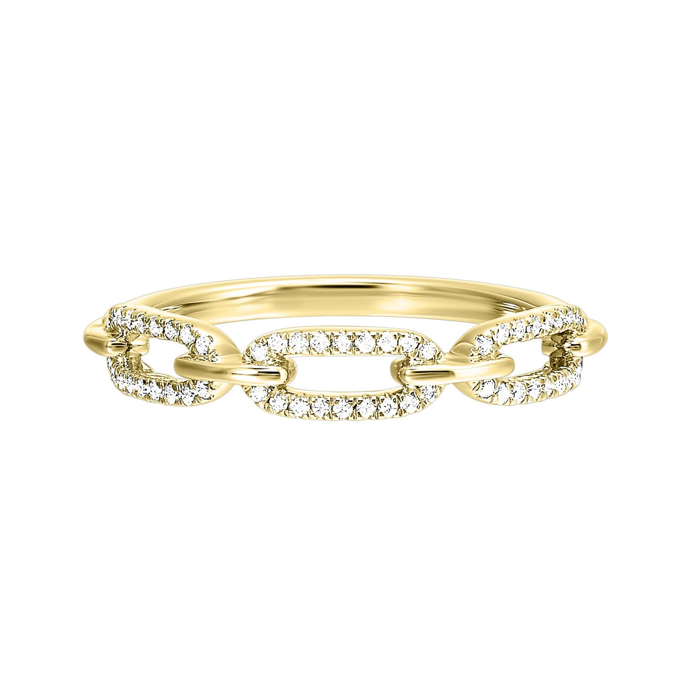 10K Yellow Gold .17ctw Link Diamond Fashion Ring