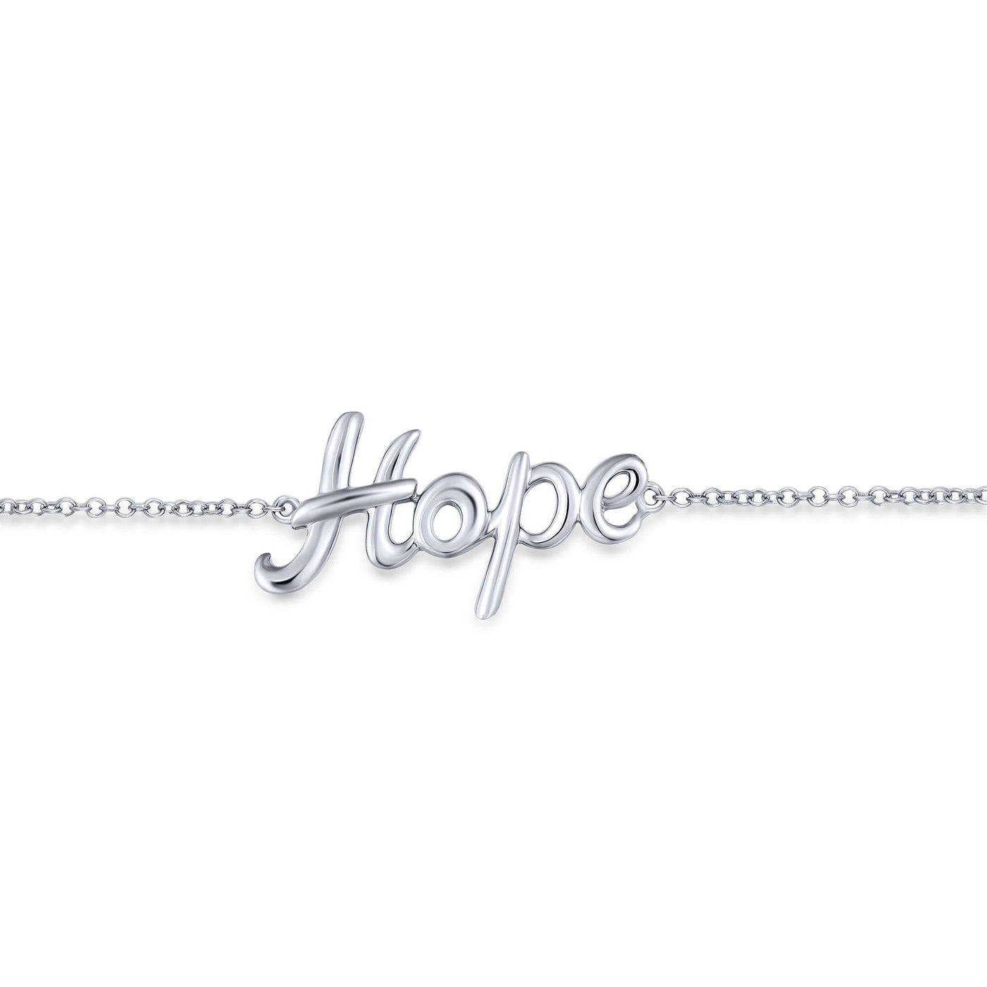 Sterling Silver 7" Hope Style Station Necklace