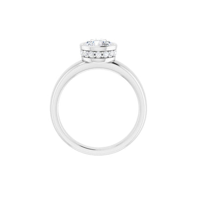 Ever & Ever 14K White Gold .17ctw Bezel Style Diamond Semi-Mount Engagement Ring