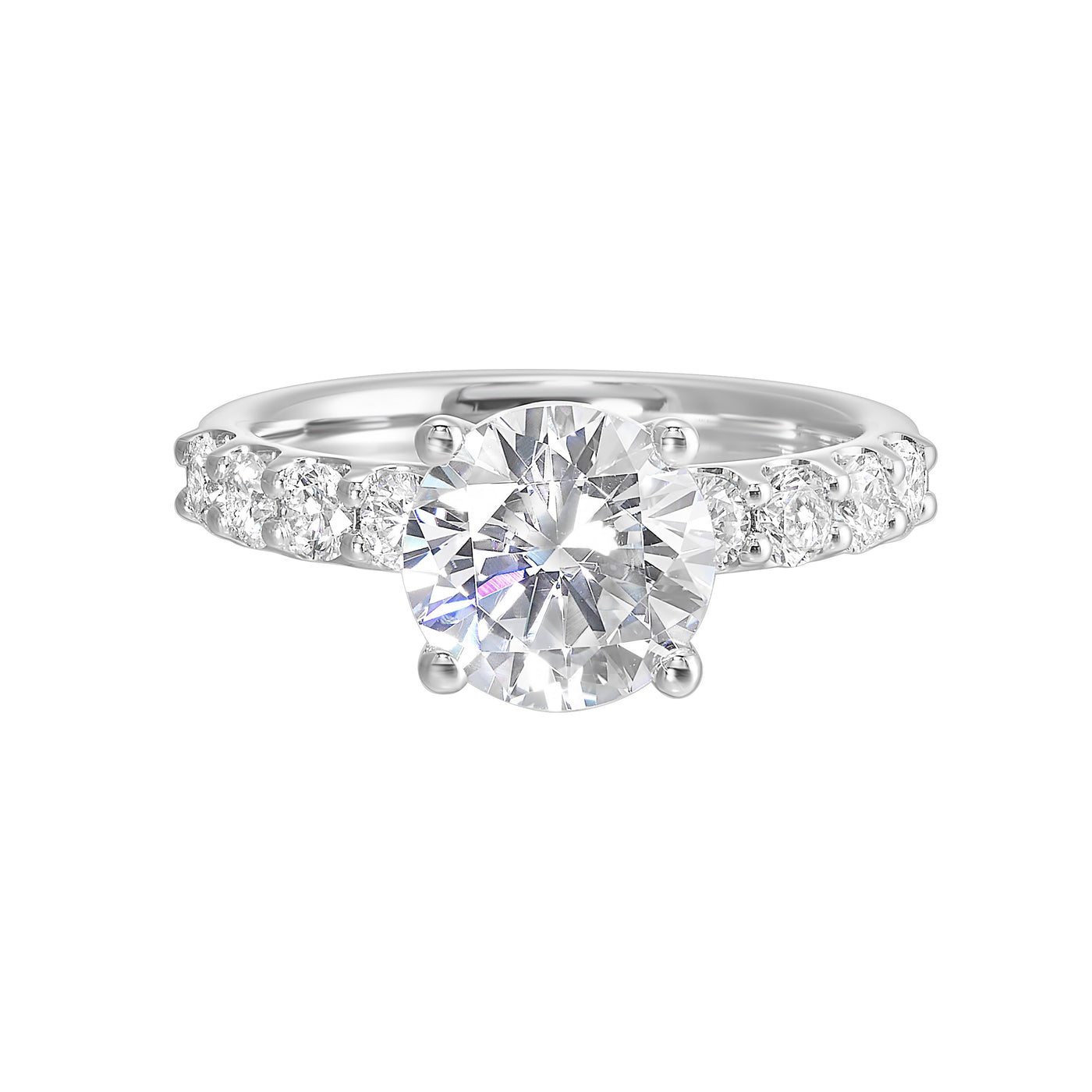 Thollot-Colorado Cut 14K White Gold 0.63ctw 4 Prong Style Diamond Semi-Mount Engagement Ring