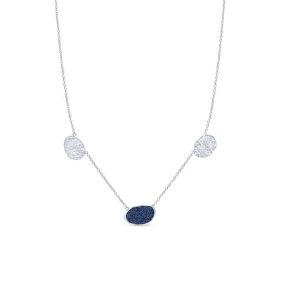 Sterling Silver  Contemporary Style Pendant Featuring Sapphires