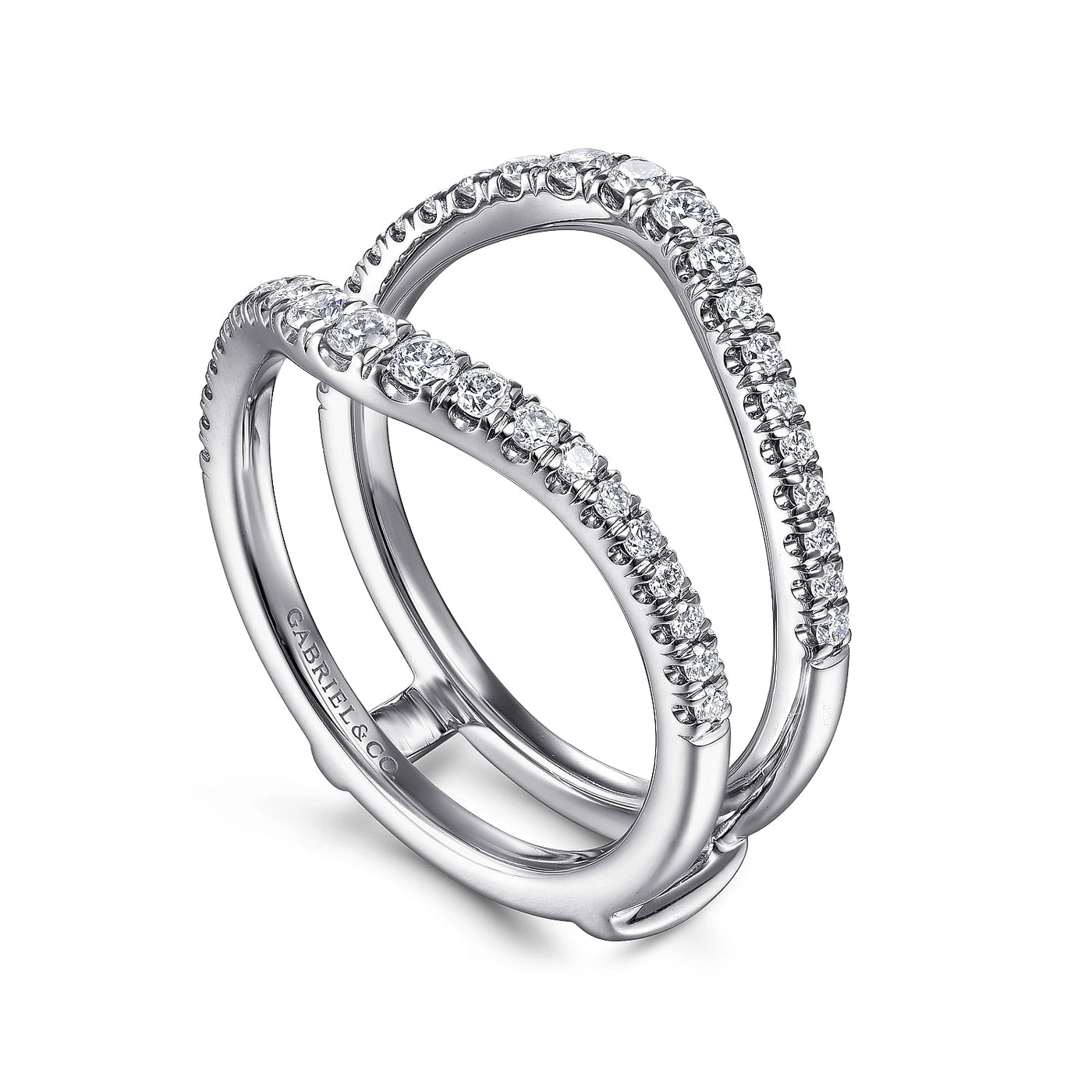 Gabriel 14K White Gold 0.50ctw Diamond Ring Guard