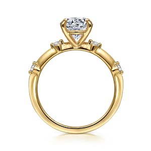 Gabriel - Starlight Collection 14K Yellow Gold 0.11ctw 4 Prong Style Diamond Semi-Mount Engagement Ring