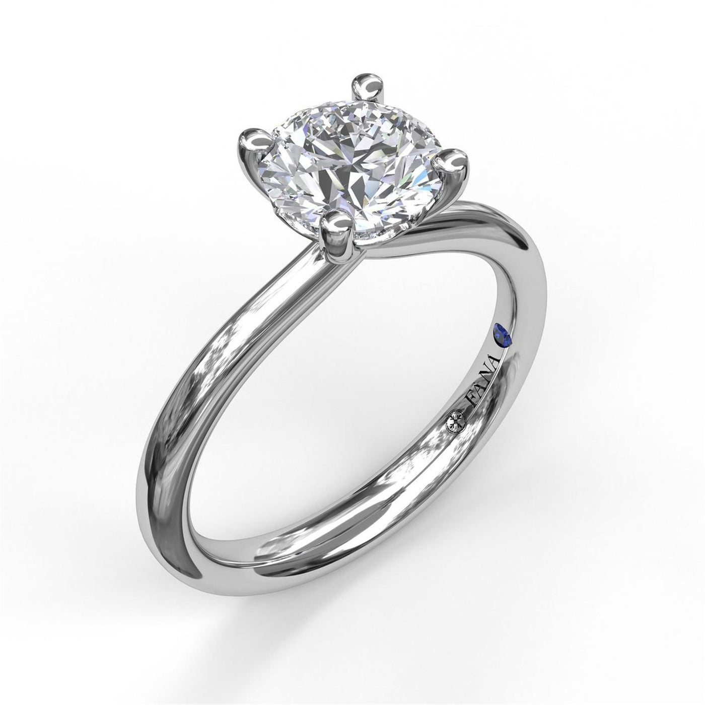 Fana 14K White Gold 0ctw 4 Prong Style Diamond Semi-Mount Engagement Ring