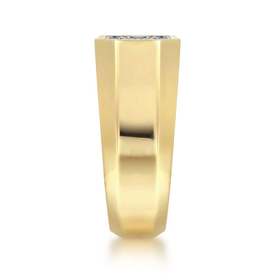 Gabriel 14K Yellow Gold .85ctw Signet Gent's Diamond Ring