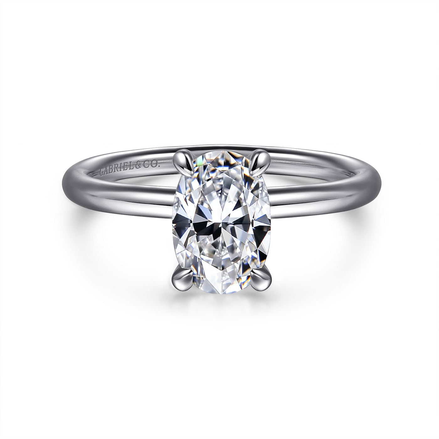 Gabriel 14K White Gold 4 Prong Style Diamond Semi-Mount Engagement Ring