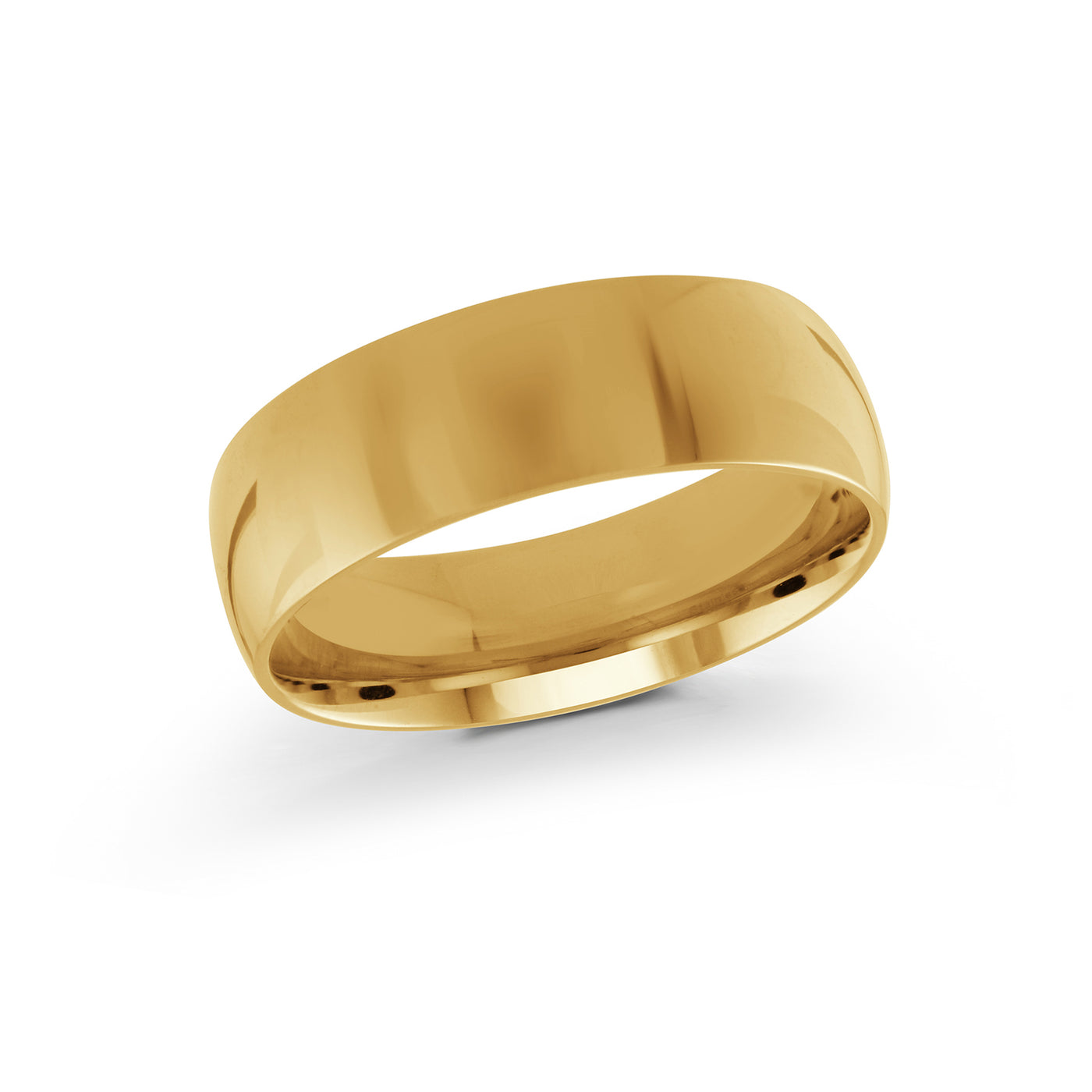 14K Yellow Gold 7mm Domed Wedding Band