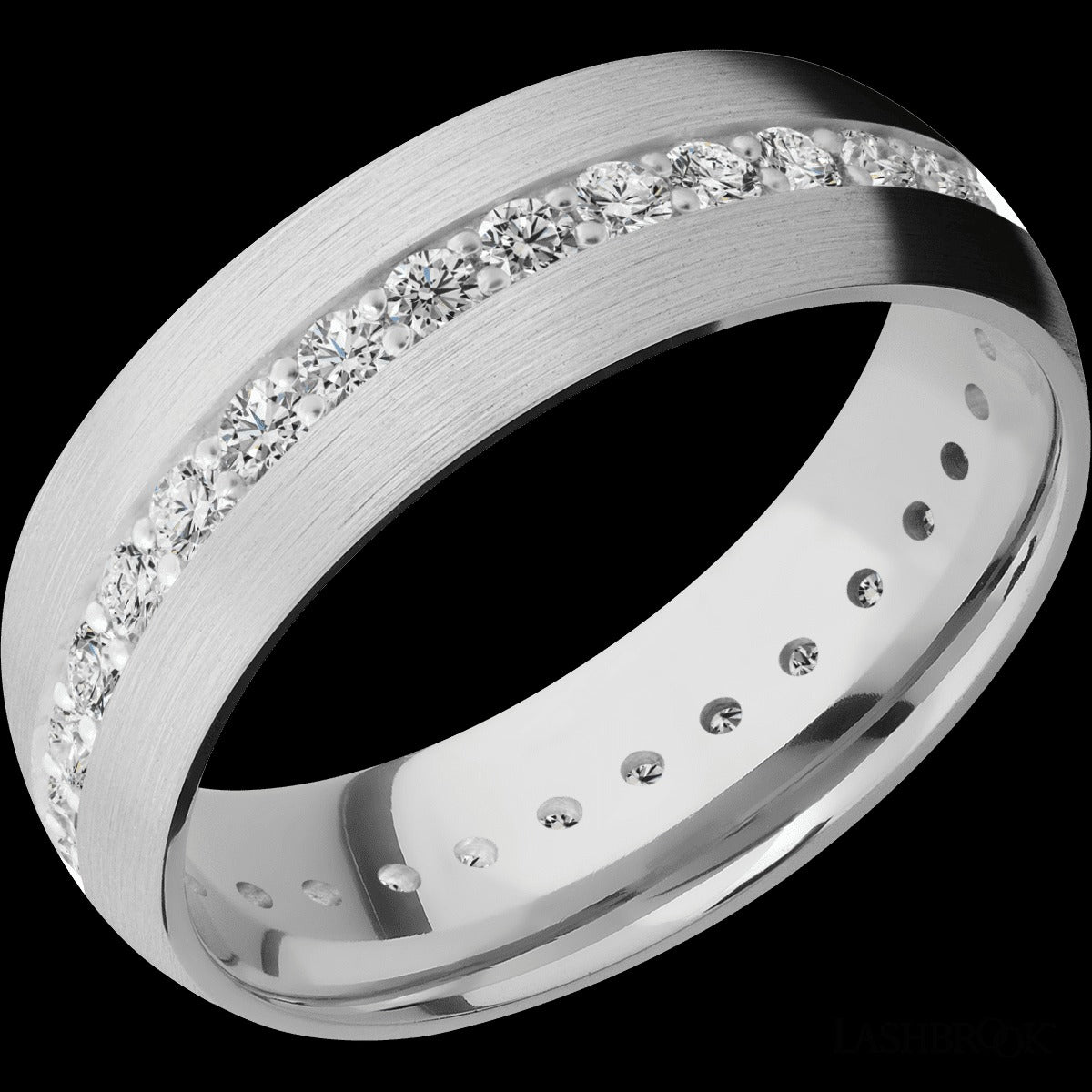 Lashbrook 14K White Gold 7mm Domed Wedding Band
