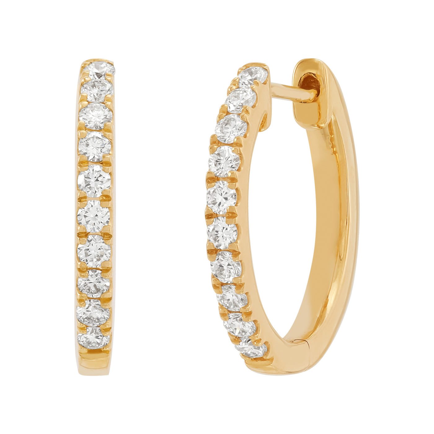 Armadani 14K Yellow Gold 0.25ctw Round Hoop Style Lab Grown Diamond Earrings