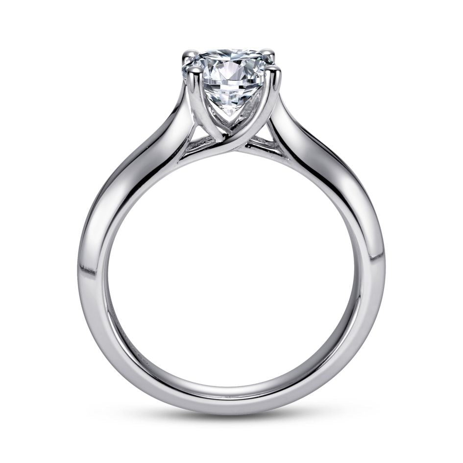 Gabriel 14K White Gold 4 Prong Style Diamond Semi-Mount Engagement Ring