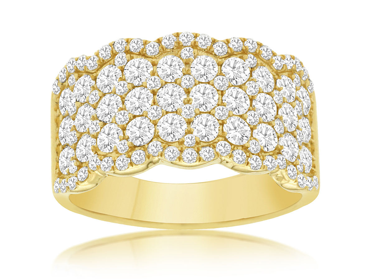 Royal 14K Yellow Gold 1.83ctw Pave Diamond Fashion Ring