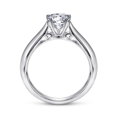 Gabriel 14K White Gold  4 Prong Style Diamond Semi-Mount Engagement Ring
