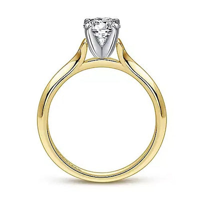 Gabriel 14K Yellow Gold 4 Prong Style Diamond Semi-Mount Engagement Ring