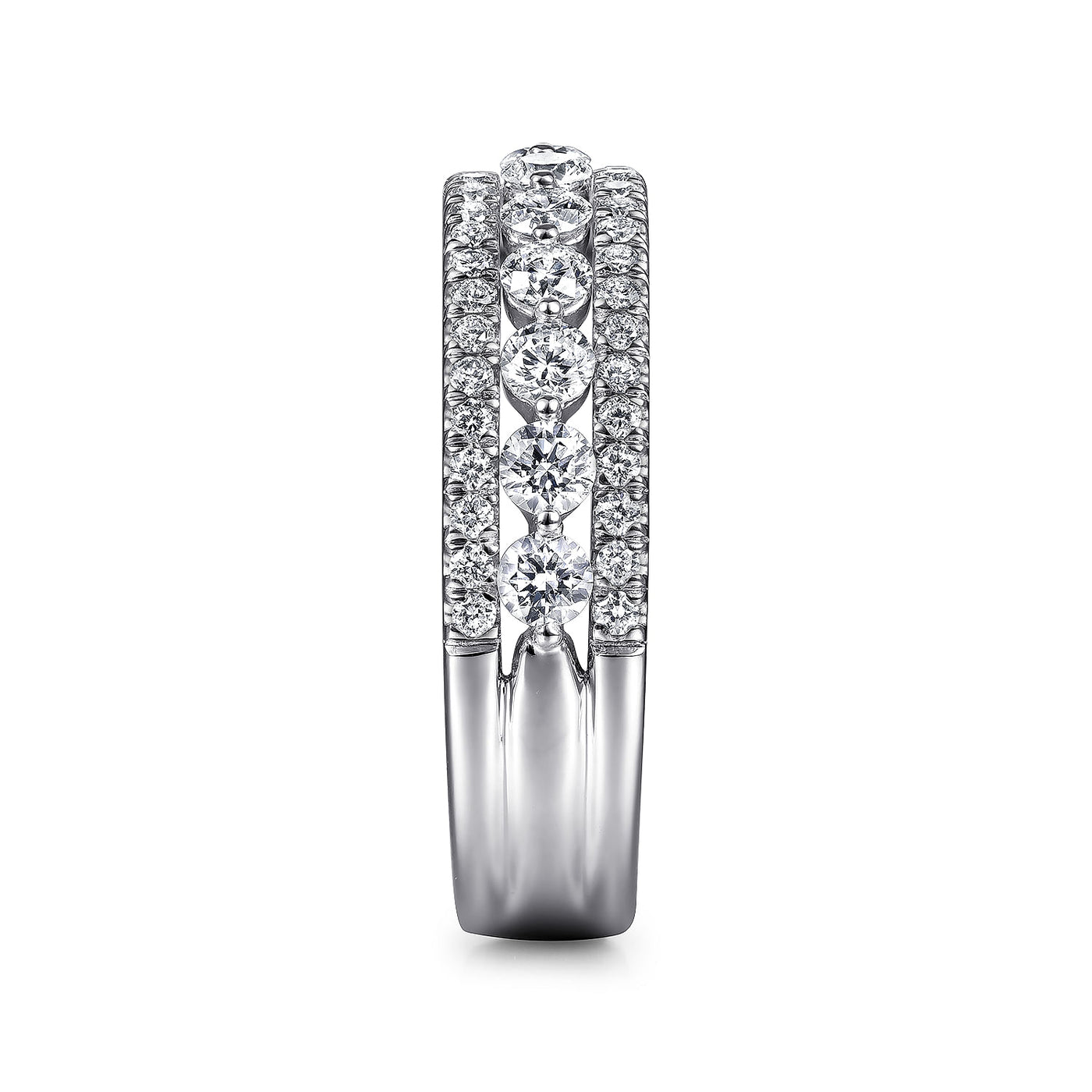 Gabriel 14K White Gold 1.05ctw Fancy Diamond Band