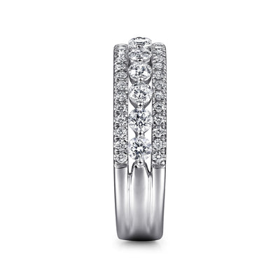 Gabriel 14K White Gold 1.05ctw Fancy Diamond Band