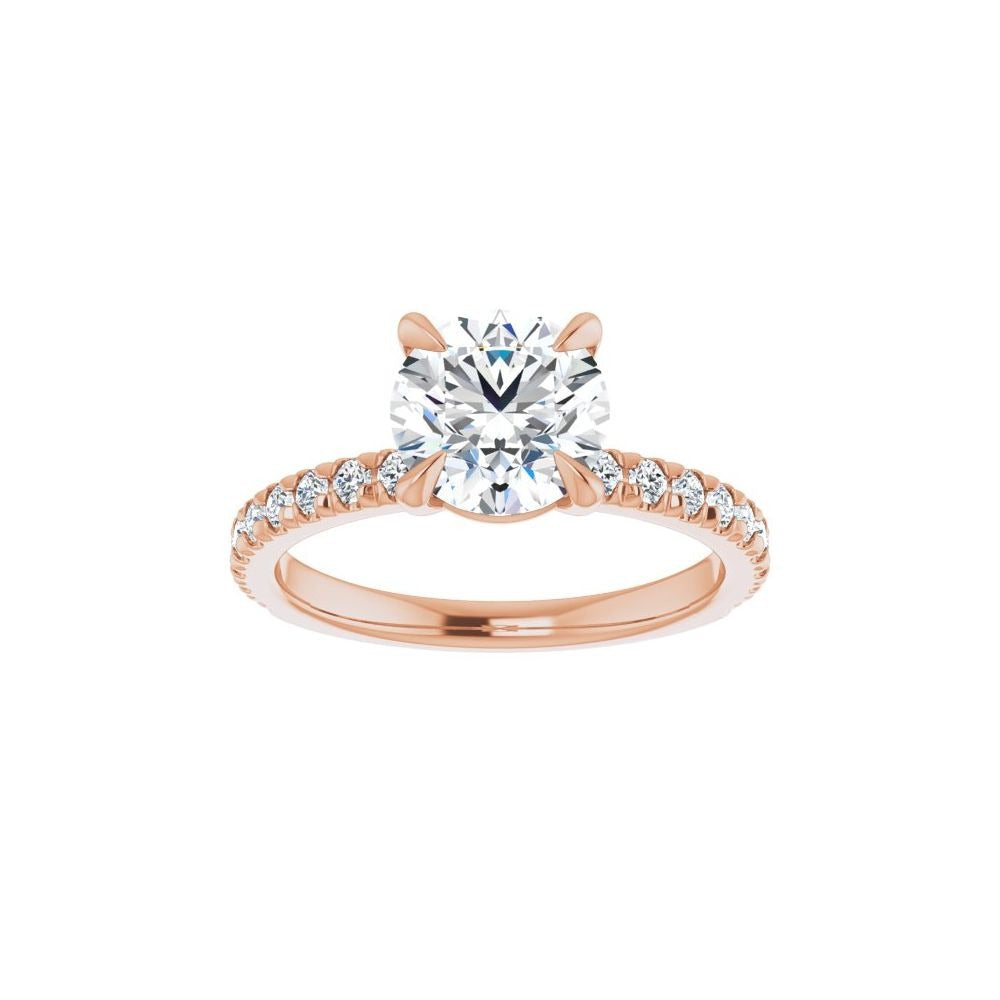 Ever & Ever 14K Rose Gold .38ctw 4 Prong Style Diamond Semi-Mount Engagement Ring