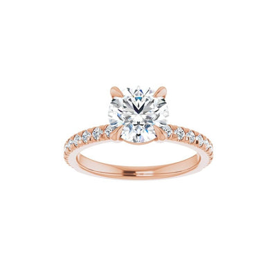 Ever & Ever 14K Rose Gold .38ctw 4 Prong Style Diamond Semi-Mount Engagement Ring