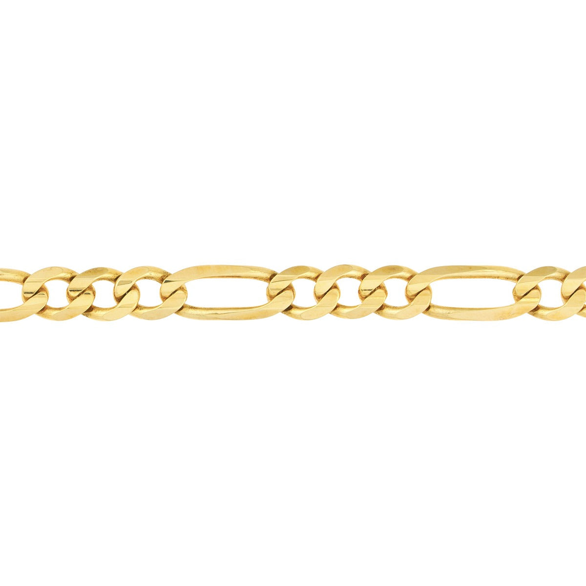 10K Yellow Gold 9" Solid  Figaro Chain
