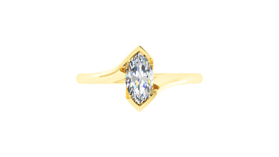 14K Yellow Gold 1.02ctw Bezel Engagement Ring by Thollot