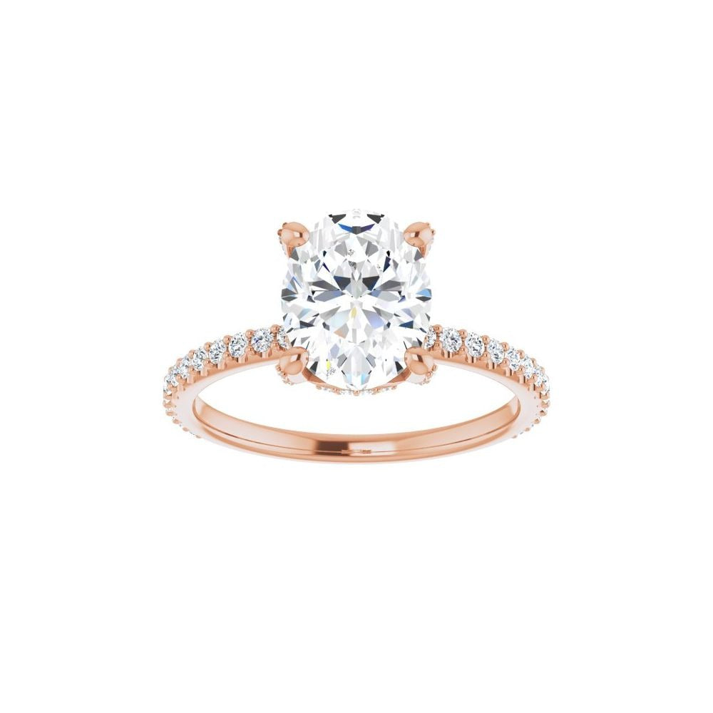 Ever & Ever 14K Rose Gold .38ctw 4 Prong Style Diamond Semi-Mount Engagement Ring