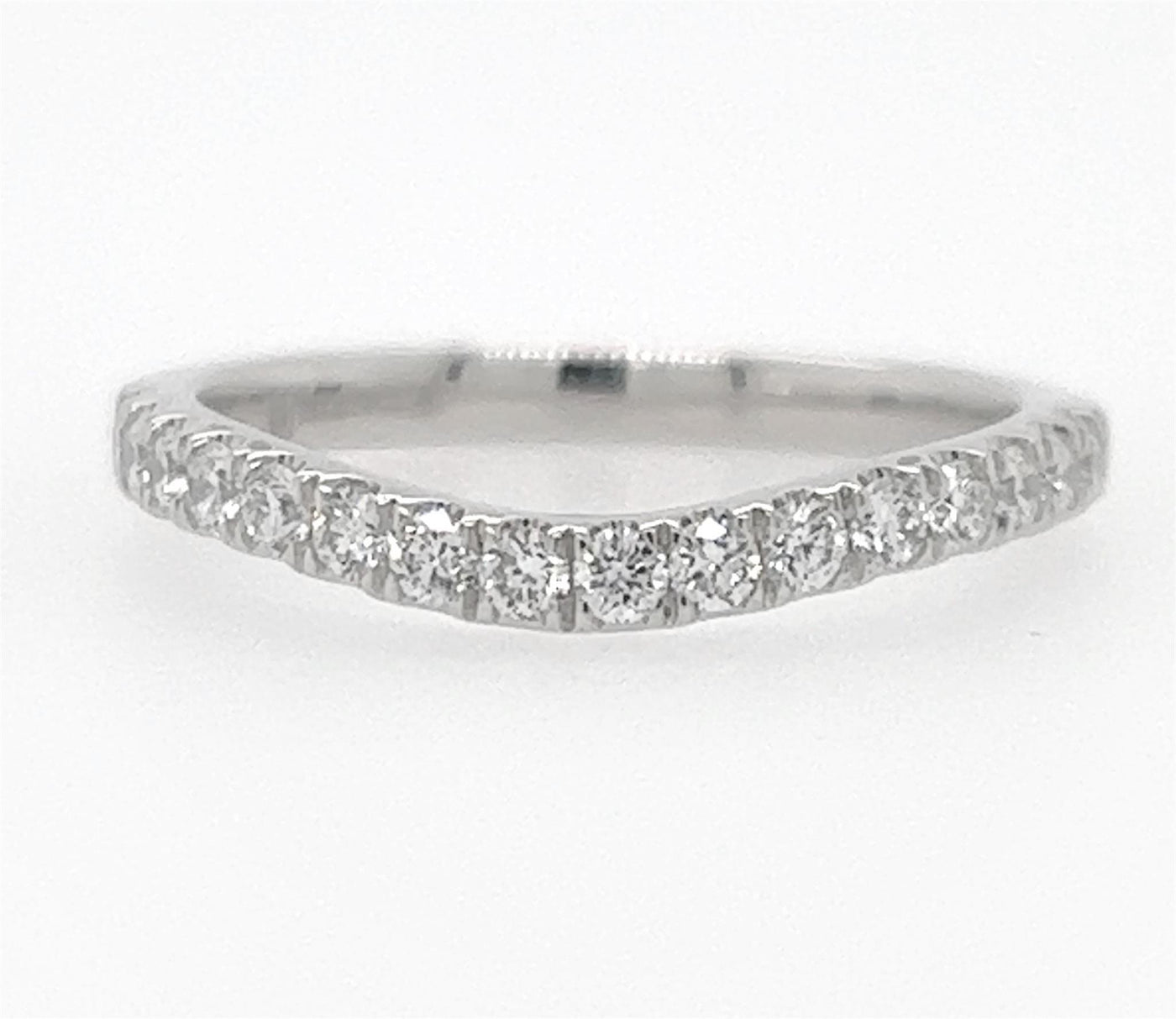 14K White Gold 0.41ctw Curved Diamond Band