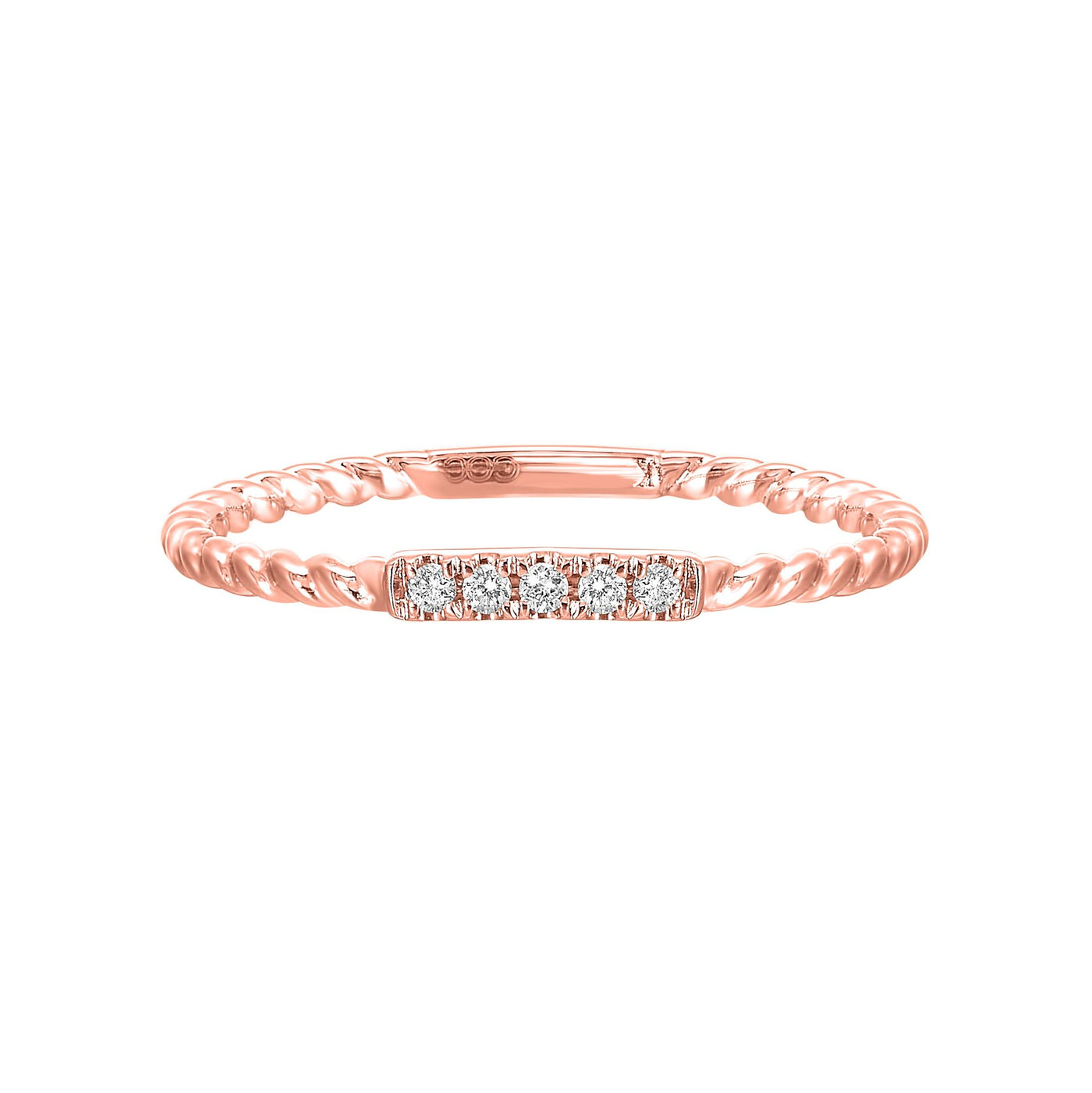 10K Rose Gold .05ctw Stackable Diamond Band