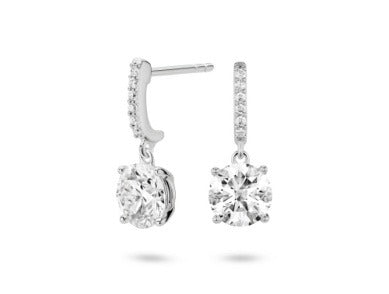 Lightbox 14K White Gold 2.00ctw Dangle Style Lab Grown Diamond Earrings