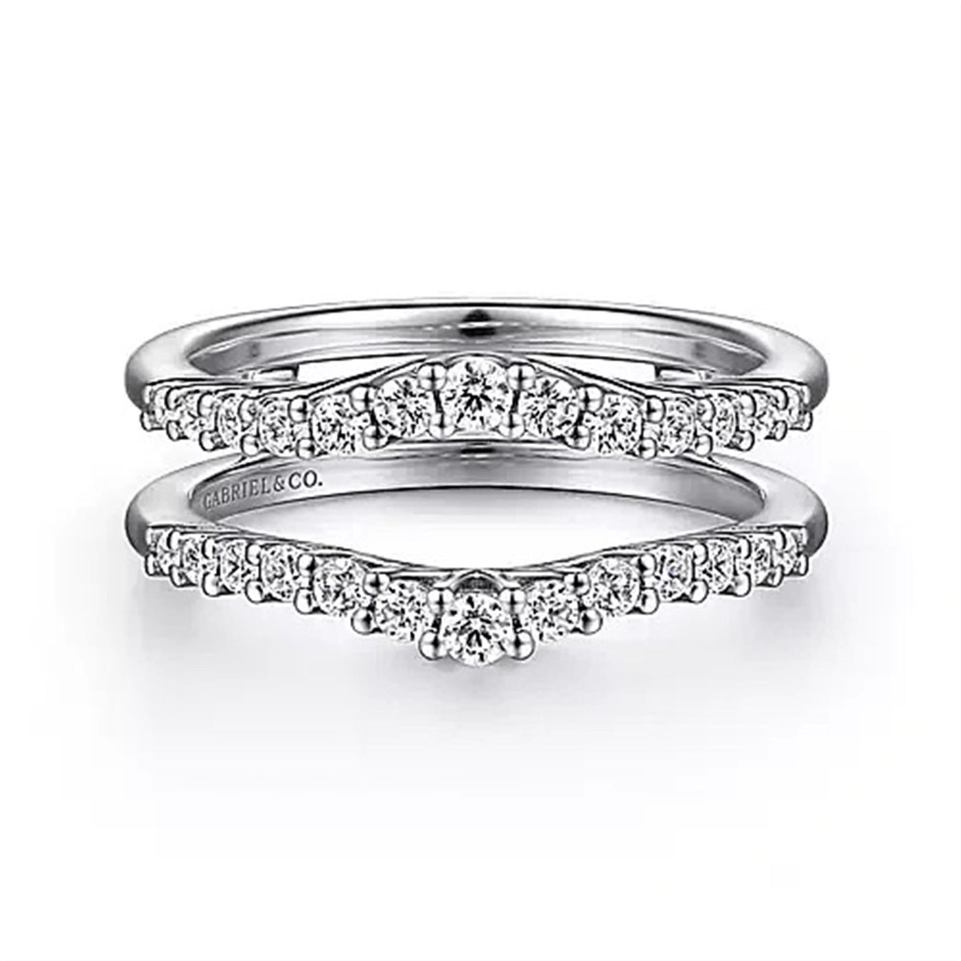 Gabriel - Contemporary Collection 14K White Gold .44ctw Diamond Ring Guard