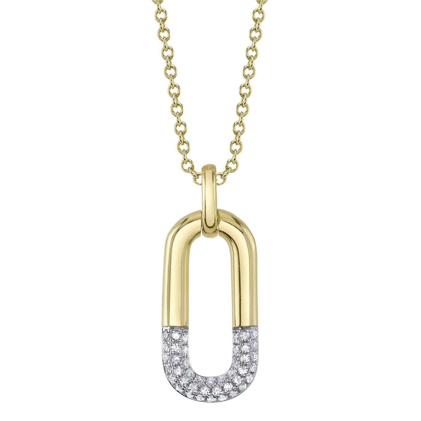 Shy Creation 14K Yellow Gold 0.10ctw Drop Style Pendant