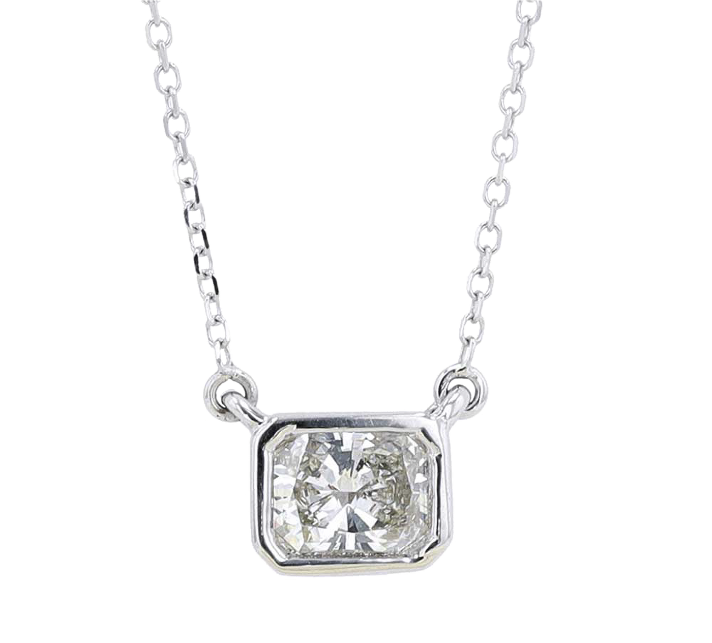 14K White Gold .50ctw Traditional Style Necklace