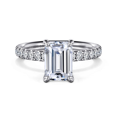 Gabriel 14K White Gold 0.342ctw 4 Prong Style Diamond Semi-Mount Engagement Ring