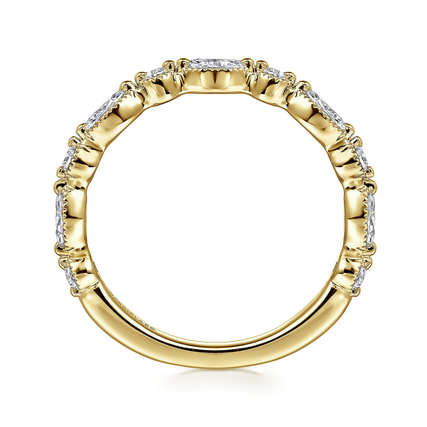 Gabriel 14K Yellow Gold 0.515ctw Diamond Wedding Band