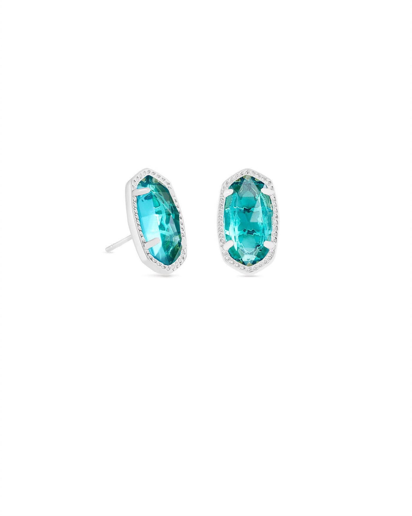 Silver Tone Earrings Featuring London Blue Clear Glass by Kendra Scott