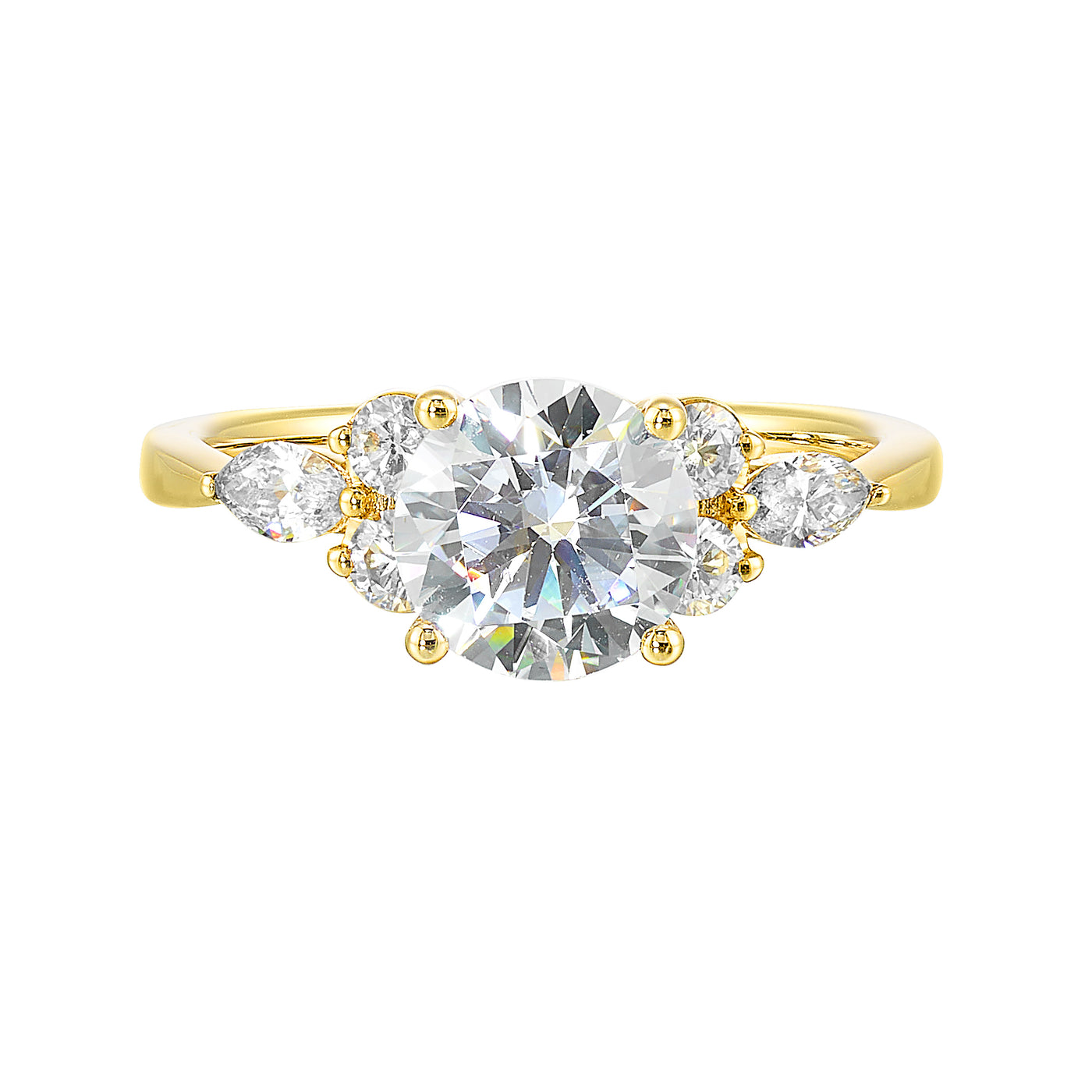 Thollot-Colorado Cut 14K Yellow Gold 0.63ctw 4 Prong Style Diamond Semi-Mount Engagement Ring