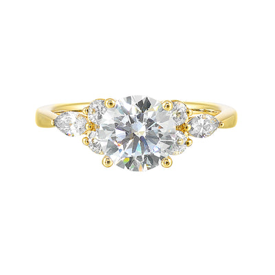 Thollot-Colorado Cut 14K Yellow Gold 0.63ctw 4 Prong Style Diamond Semi-Mount Engagement Ring