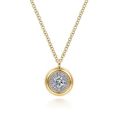 Gabriel 14K Yellow Gold 0.21ctw Halo Style Pendant