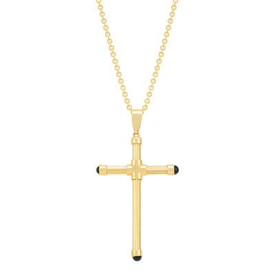 14K Yellow Gold 22" Cross Style Drop Necklace