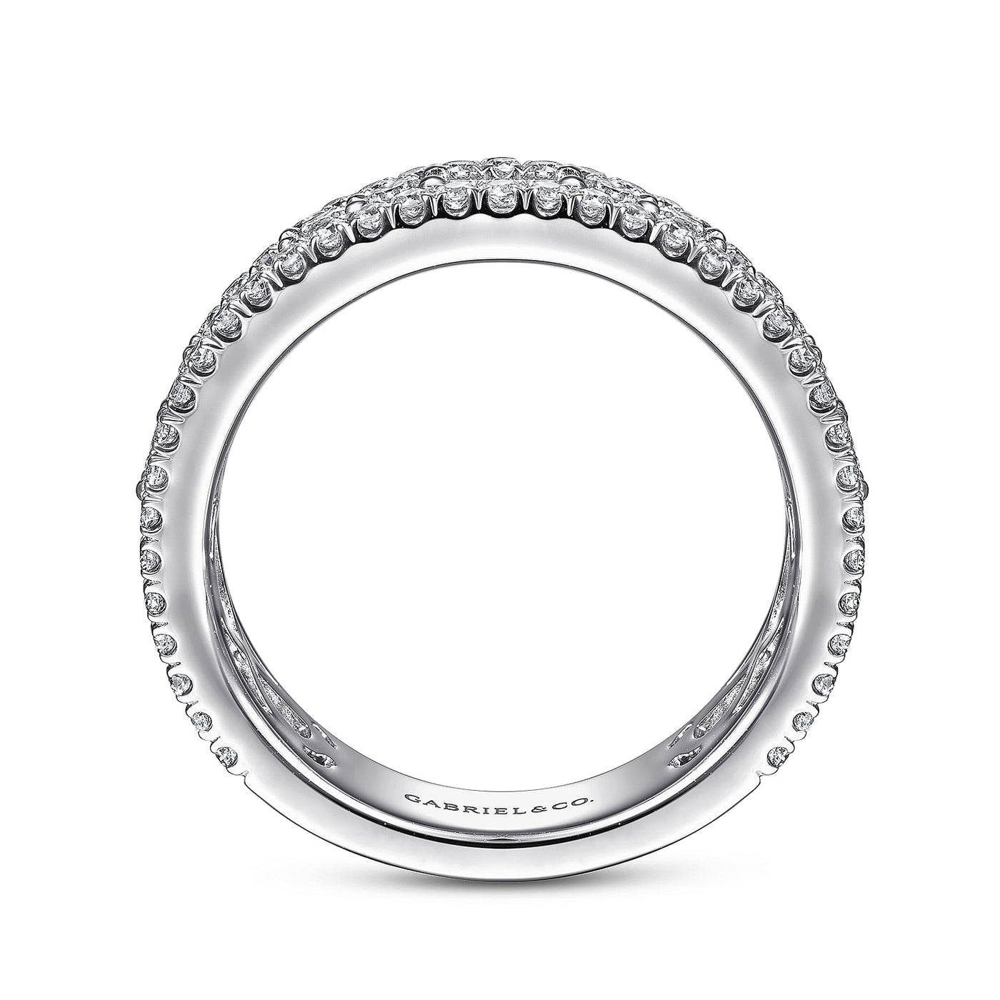 Gabriel 14K White Gold 1.15ctw Fancy Diamond Band