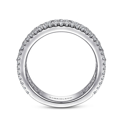 Gabriel 14K White Gold 1.15ctw Fancy Diamond Band