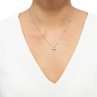 Armadani 14K White Gold 0.34ctw Cross Style Lab Created Diamond Pendant