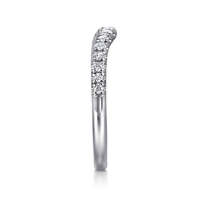 Gabriel 14K White Gold 0.25ctw Contoured Diamond Band