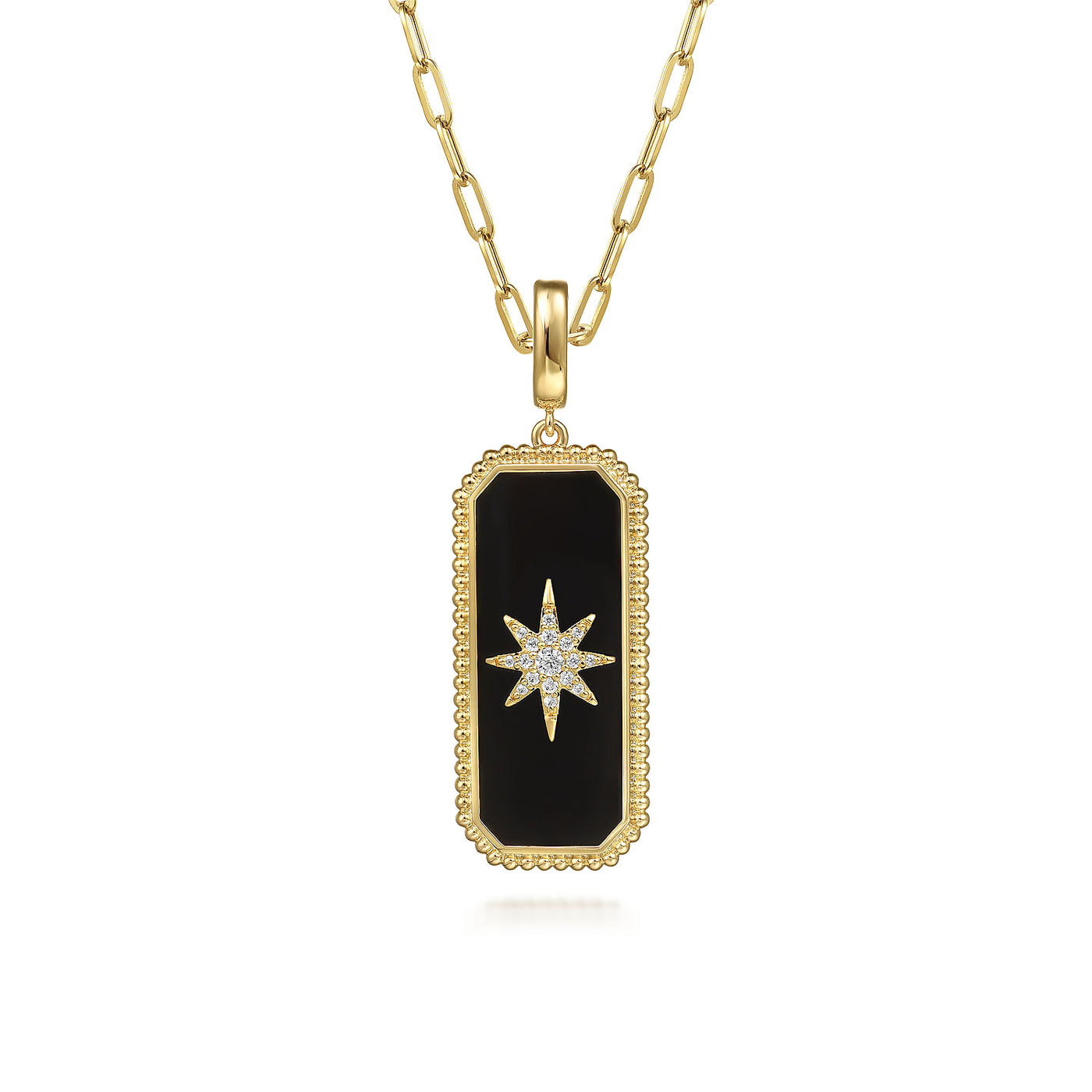 Gabriel 14K Yellow Gold 4.8ctw Dog Tag Style Pendant