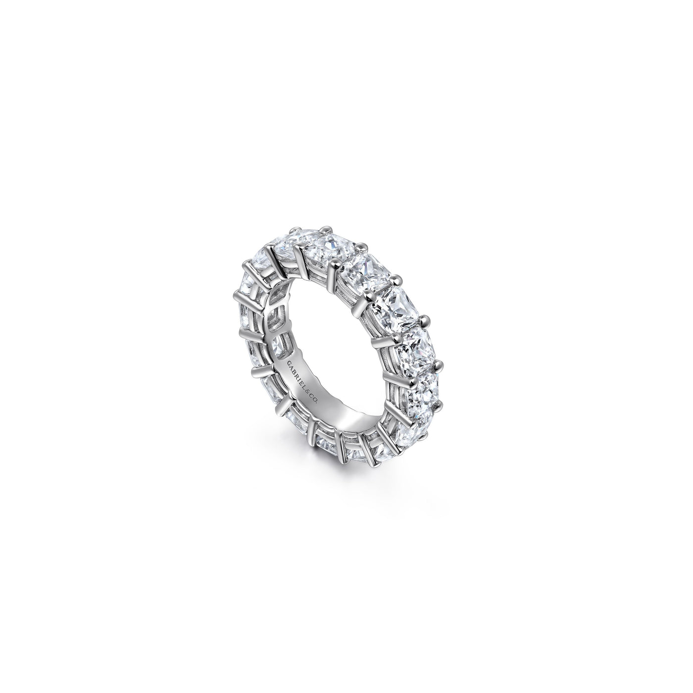 Gabriel 14K White Gold 6.40ctw Eternity Band Model