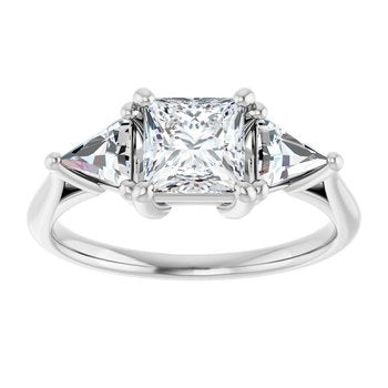 Ever & Ever 14K White Gold .50ctw 4 Prong Style Diamond Semi-Mount Engagement Ring