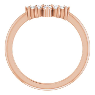 Ever & Ever 14K Rose Gold .17ctw Curved Diamond Tiara Style Band