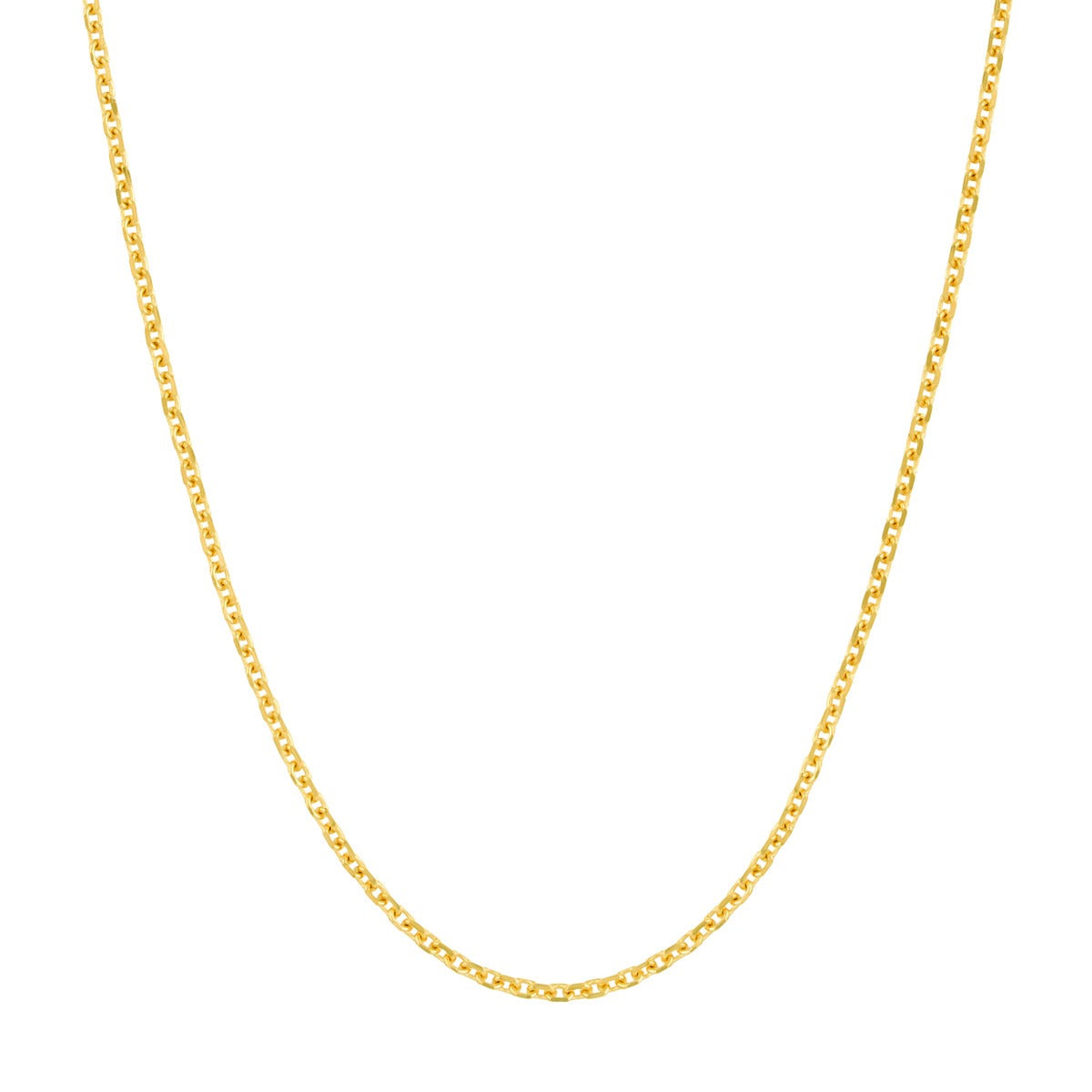 14K Yellow Gold 1.1mm 22" Adjustable Cable Link Chain